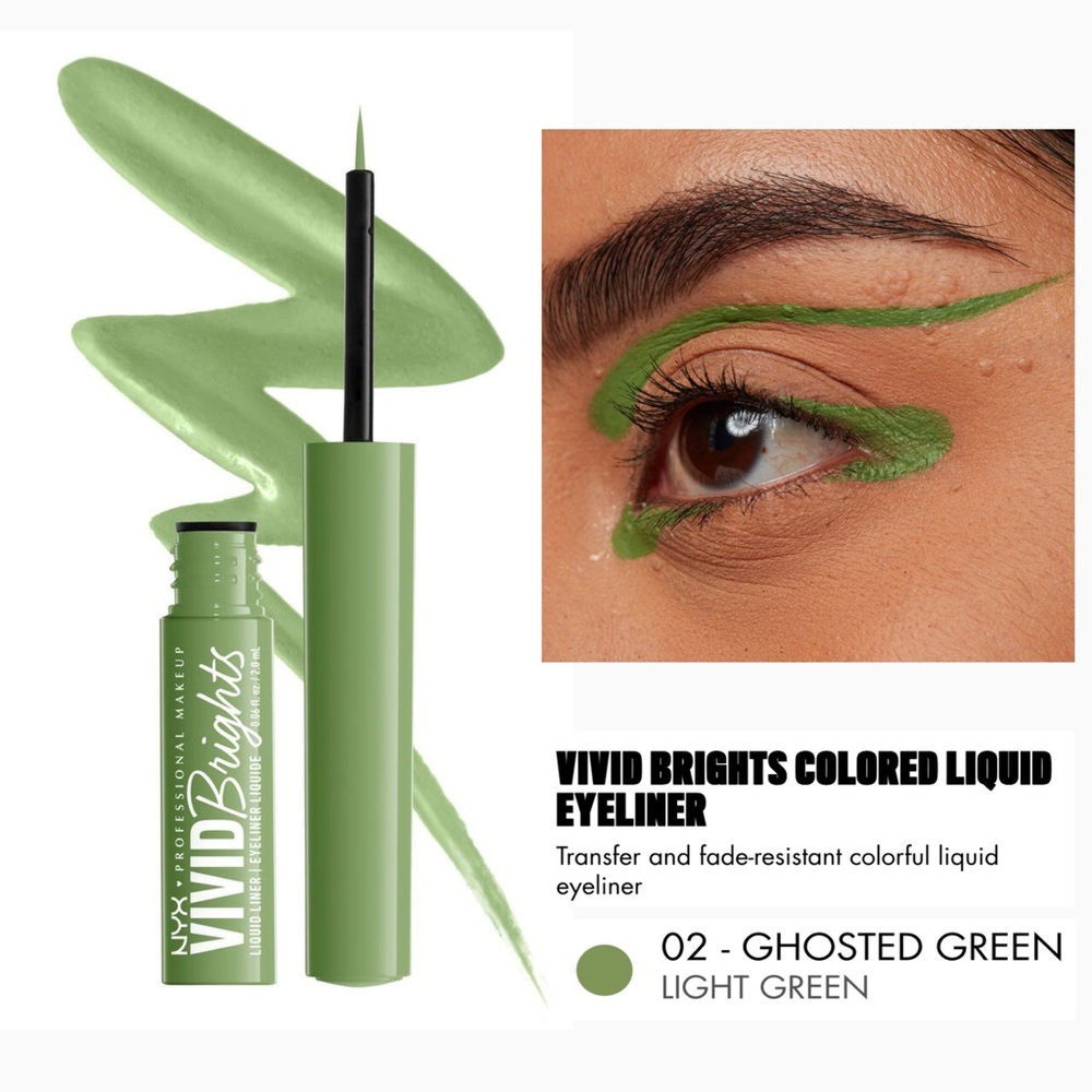 NYX Vivid Brights Matte Liquid Eyeliner - Ghosted Green